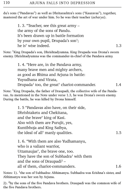 Sample Page of verses from The Bhagavad Gita of Inner Courage by Prof. Kev Nair